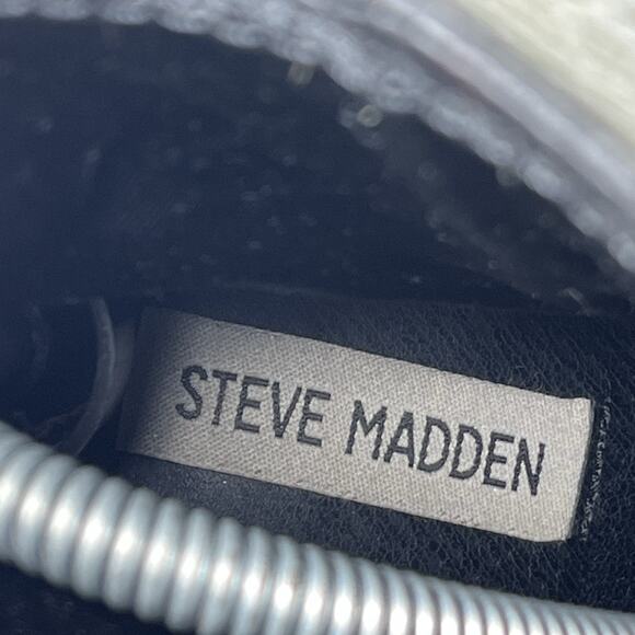 Steve Madden Women’s Cobra Y2K Platform Heeled Black Leather Boots Size 8 - Picture 7 of 10